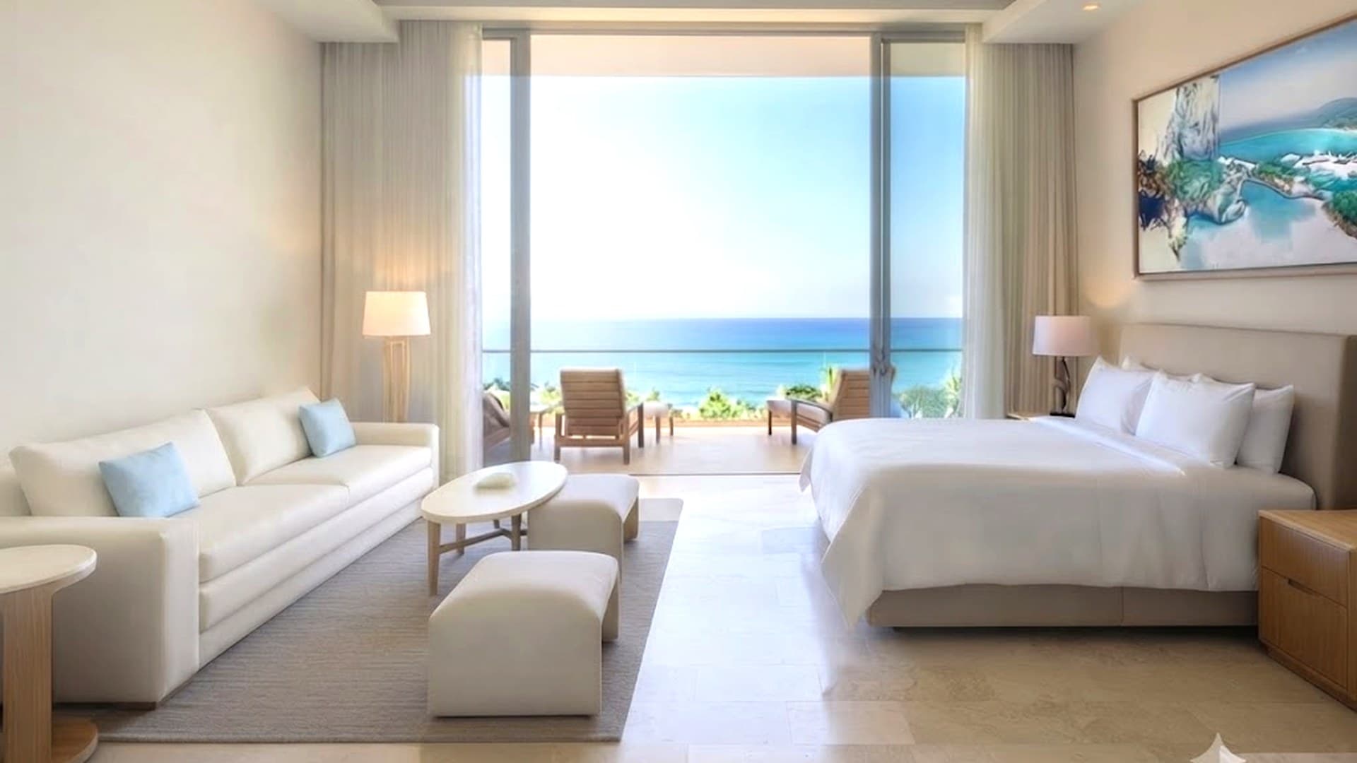 Hotel suite with a sea-facing terrace